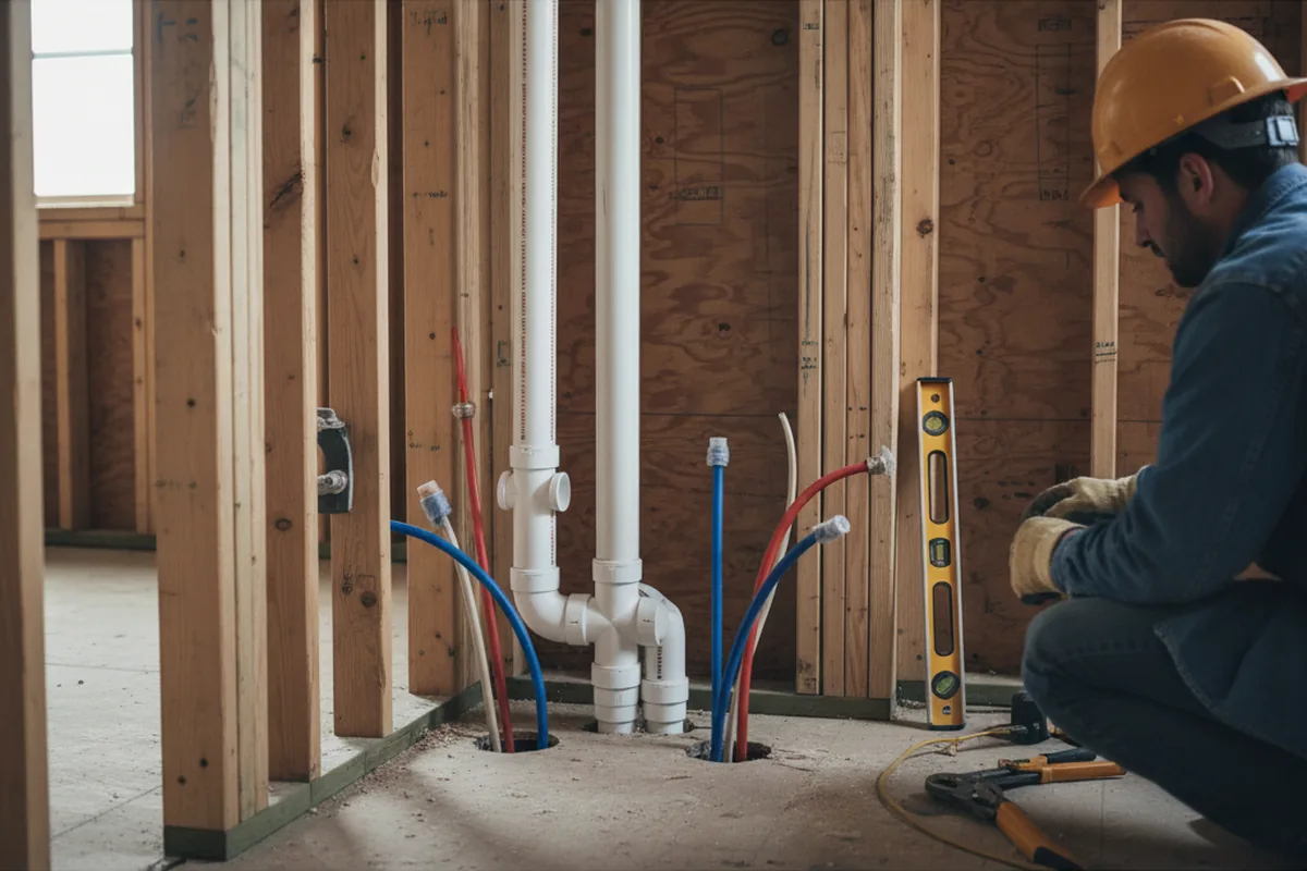 Drain and supply rough-in during Toilet Repair and Installation in Smyrna