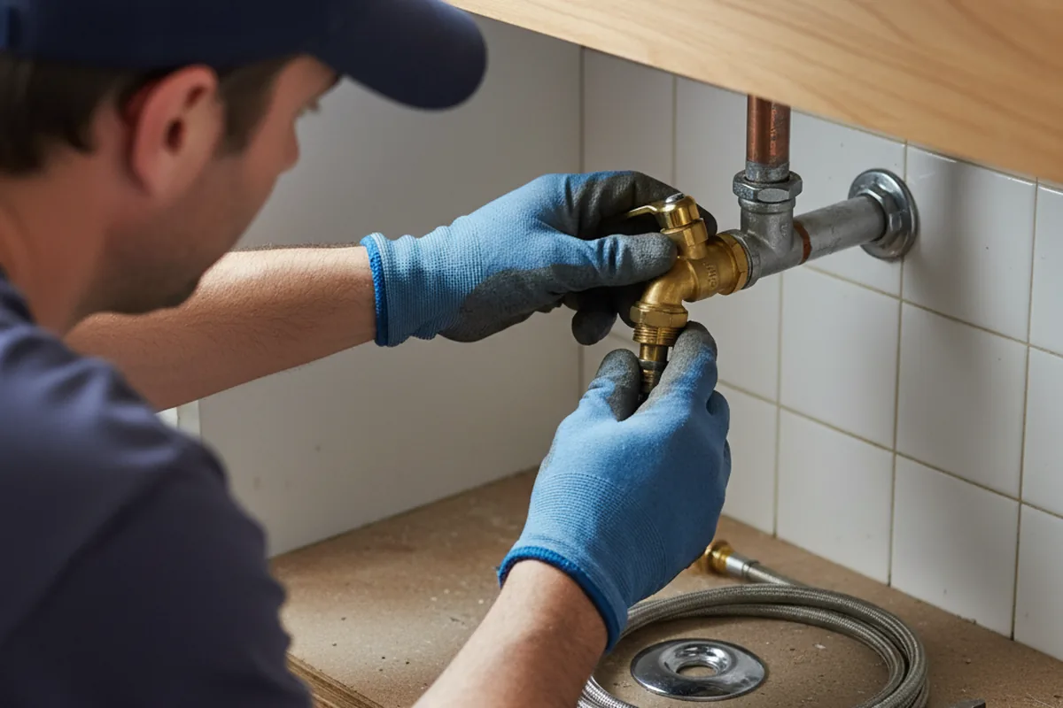 Shutoff valve and fitting work during Burst Pipe Repair in Smyrna